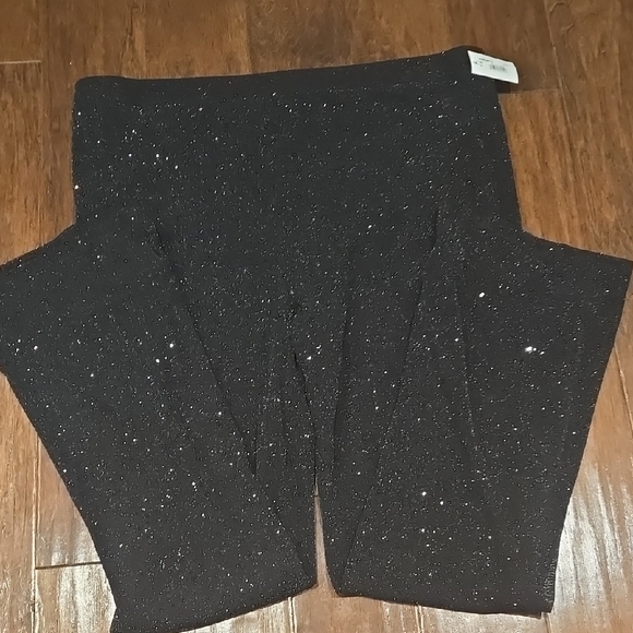 Pants - Madden NYC Black Glittery Semi Sheer Pull On Pants